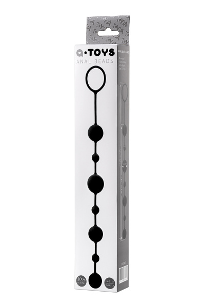 Анальная цепочка  TOYFA A-Toys CORON, силикон, черный, 35,9см
