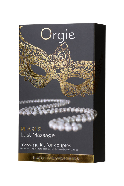 Комплект для эротического массажа  Orgie Pear Lust Massage (силиконовый массажный гель + жемчужное ожерелье), 30 мл