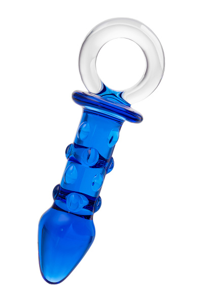 Анальная втулка Sexus Glass, стекло, синяя, 16 см, Ø 3,5 см